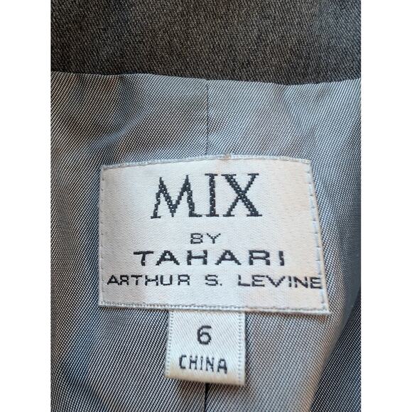 Mix By Tahari Arthur Levine Women's Blazer Jacket Gray Business Career Size 6 - Picture 4 of 6